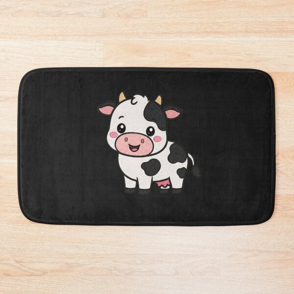 Aperçu de l'œuvre Vache mignonne et joyeuse debout – Vache souriante de dessin animé | Style de broderie minimaliste créée et vendue par ColorSplash123.