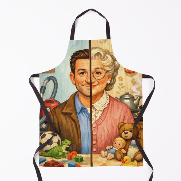 Item preview, Split Face Man Disguised Elderly Nanny Comedy Film Poster designed and sold by Cine8.