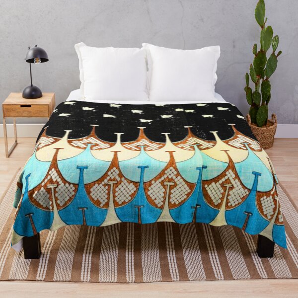 Item preview, Nesting — White Birds Over Japanese Scale Pattern Black & Blue designed and sold by LouDSarG.