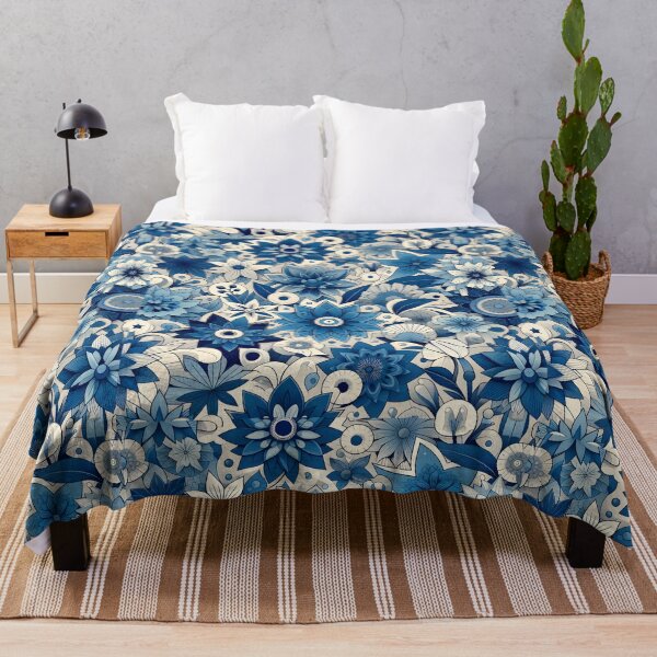 Item preview, Blue Floral Collage Pattern Art designed and sold by Apex Designs.