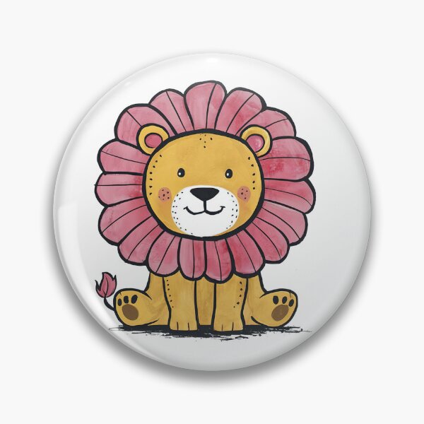 Item preview, Funny friendly greeting lion for kids and children designed and sold by ArtEventET.
