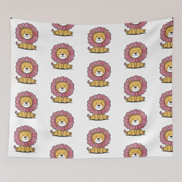 Item preview, Funny friendly greeting lion for kids and children designed and sold by ArtEventET.