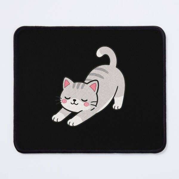 Item preview, Cute Kawaii Stretching Cat – Sleepy Cat Pose | Minimal Embroidery Style designed and sold by ColorSplash123.