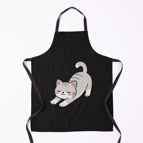 Item preview, Cute Kawaii Stretching Cat – Sleepy Cat Pose | Minimal Embroidery Style designed and sold by ColorSplash123.