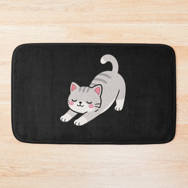 Item preview, Cute Kawaii Stretching Cat – Sleepy Cat Pose | Minimal Embroidery Style designed and sold by ColorSplash123.
