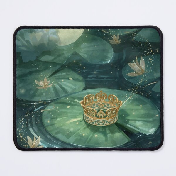 Item preview, Frog Prince Moonlit Lily Pond Fairycore Art designed and sold by Deezyned.