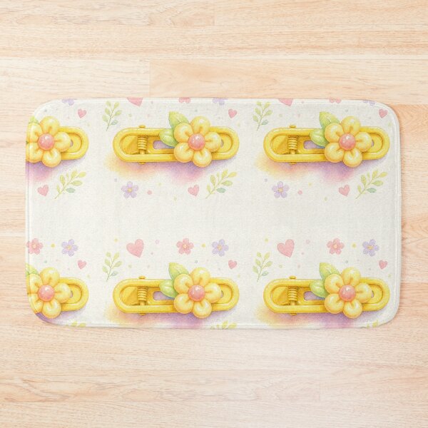 Item preview, Cute Yellow Flower Hair Clip with Leaves | Soft Pastel Watercolor Floral Illustration designed and sold by Minerva92.