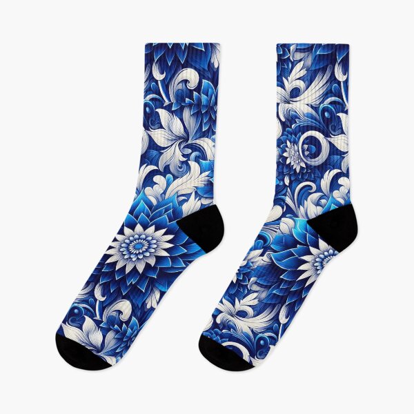 Item preview, Royal Blue Floral Baroque Pattern designed and sold by Apex Designs.