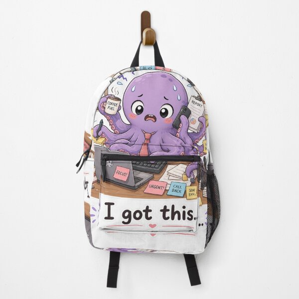 Item preview, Cute Octopus Multitasking Office Chaos Work Mood designed and sold by Sadia Jannat.