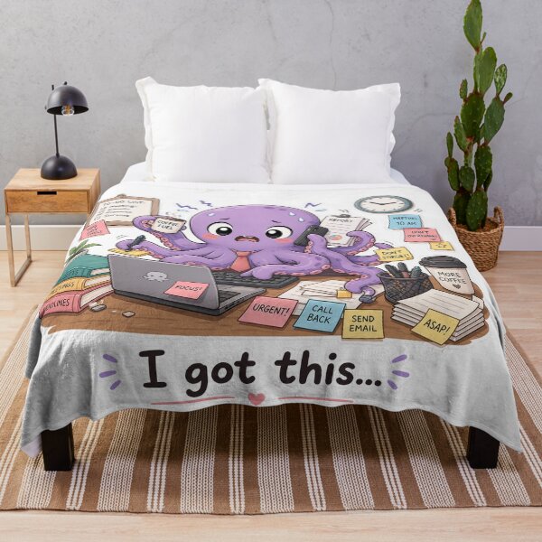 Item preview, Cute Octopus Multitasking Office Chaos Work Mood designed and sold by Sadia  Jannat.
