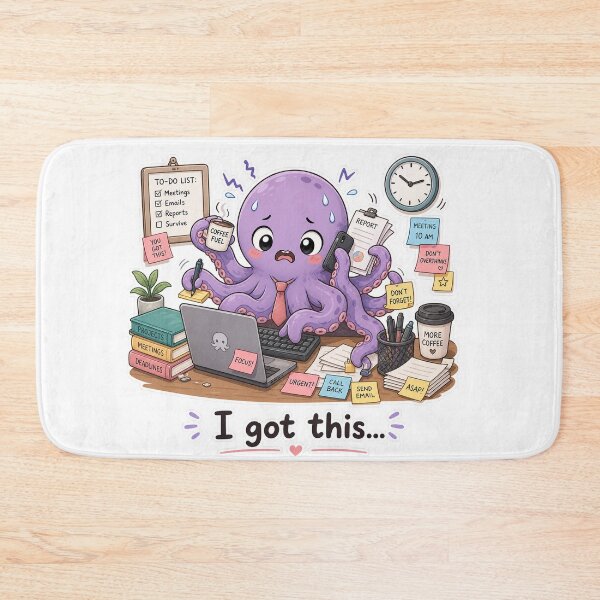 Item preview, Cute Octopus Multitasking Office Chaos Work Mood designed and sold by Sadia  Jannat.