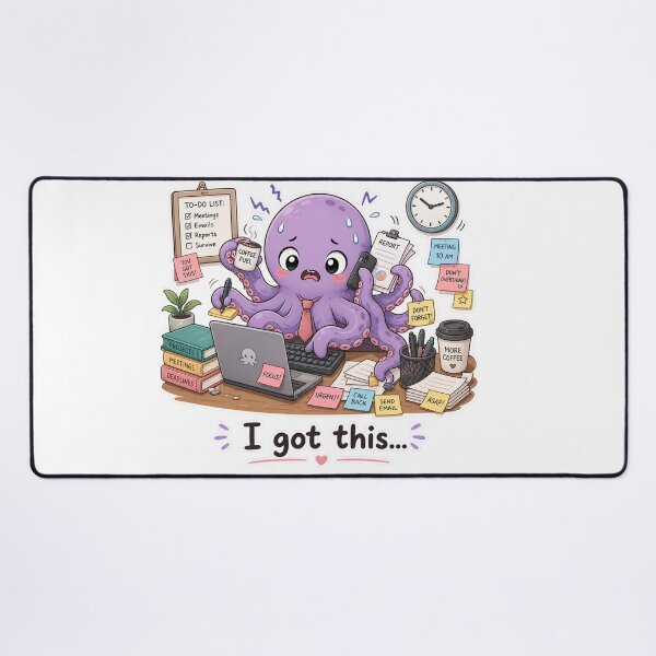 Item preview, Cute Octopus Multitasking Office Chaos Work Mood designed and sold by Sadia Jannat.