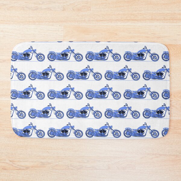Item preview, Pastel Blue Chopper Motorcycle Seamless Pattern Design designed and sold by NadDot.