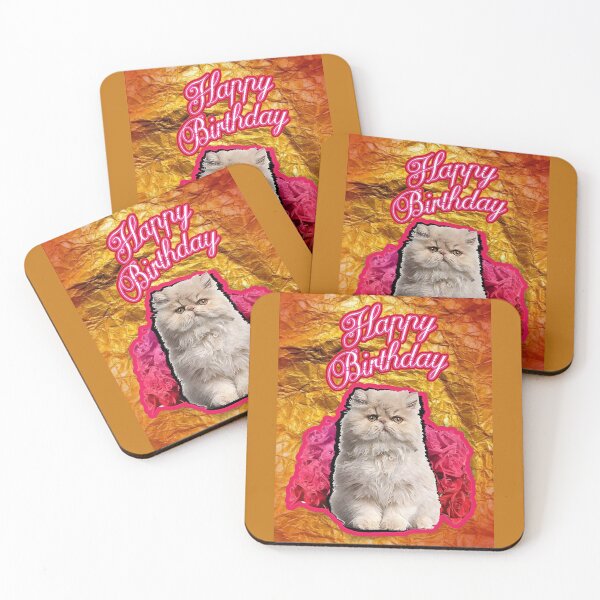 Item preview, Persian Cat and Red Roses Happy Birthday (by ACCI)  designed and sold by VanyssaGraphics.