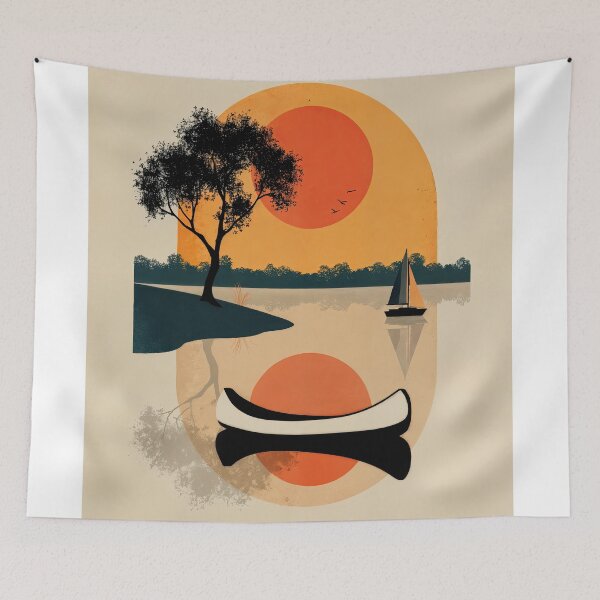 Item preview, Wall Art - Postcard - Sunset Serenity with Sailboat and Reflections designed and sold by ForeverPrintsOK.