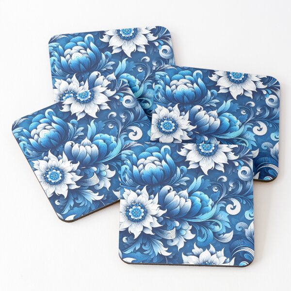 Item preview, Sapphire Blue Peony Swirl Art designed and sold by Apex Designs.