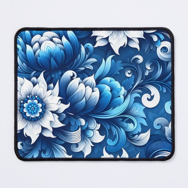 Item preview, Sapphire Blue Peony Swirl Art designed and sold by Apex Designs.