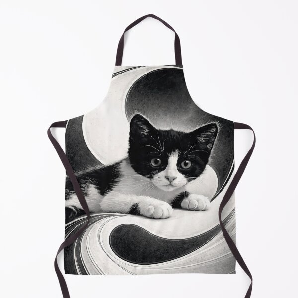Item preview, A stylized yin‑yang composition featuring a black‑and‑white cat designed and sold by darekkocurek.