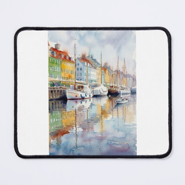 Item preview, Nyhavn Harbor Copenhagen – Watercolor Cityscape designed and sold by caracatita75.