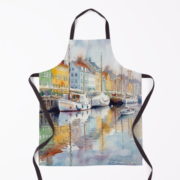 Item preview, Nyhavn Harbor Copenhagen – Watercolor Cityscape designed and sold by caracatita75.