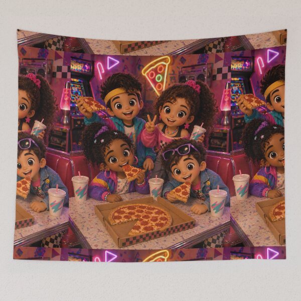 Item preview, Retro 80s Pizza Arcade Chibi Art Collection designed and sold by MoonSpeaksTV.