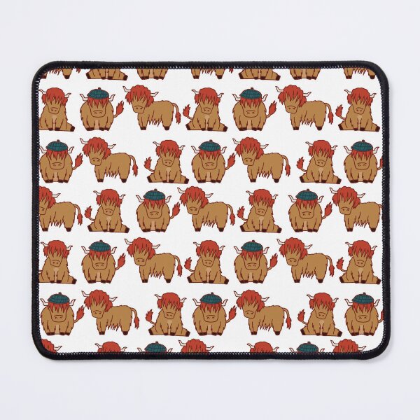 Item preview, Cute Scottish Cows Drawing Pattern Art Design designed and sold by MariOyama.