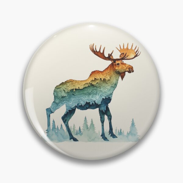 Item preview, Moose Silhouette Topographic Map Design - Nature & Hiking  designed and sold by alizye.