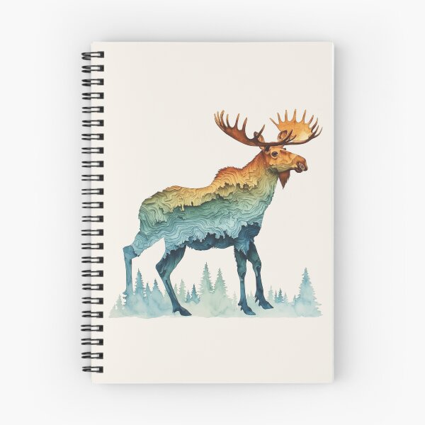 Item preview, Moose Silhouette Topographic Map Design - Nature & Hiking  designed and sold by alizye.