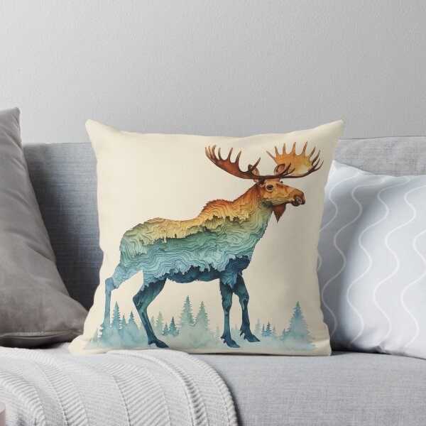 Item preview, Moose Silhouette Topographic Map Design - Nature & Hiking  designed and sold by alizye.