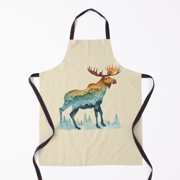 Item preview, Moose Silhouette Topographic Map Design - Nature & Hiking  designed and sold by alizye.