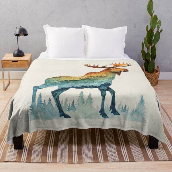 Item preview, Moose Silhouette Topographic Map Design - Nature & Hiking  designed and sold by alizye.