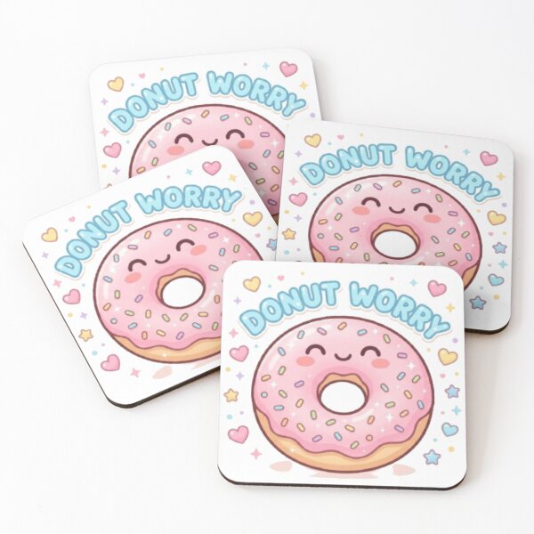 Item preview, Donut Worry Sticker – Cute Kawaii Donut – Funny Food Pun Aesthetic designed and sold by Vegasstickers.