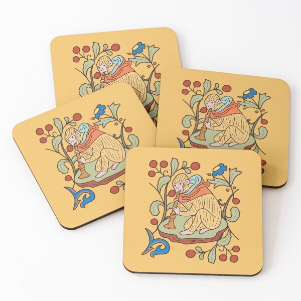 Item preview, Cute Medieval Monkey Playing the Trumpet Colorful Drawing designed and sold by MariOyama.