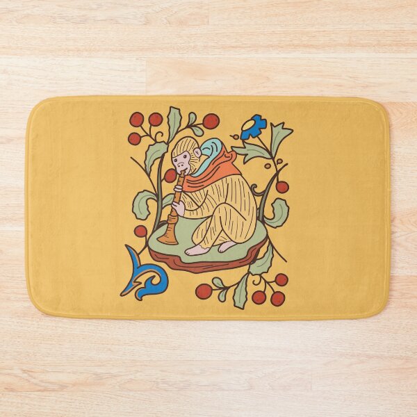 Item preview, Cute Medieval Monkey Playing the Trumpet Colorful Drawing designed and sold by MariOyama.
