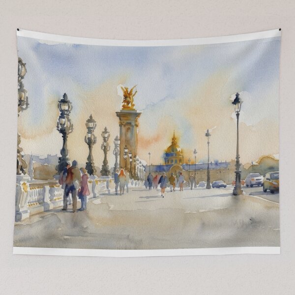 Item preview, Paris Bridge Watercolor designed and sold by caracatita75.