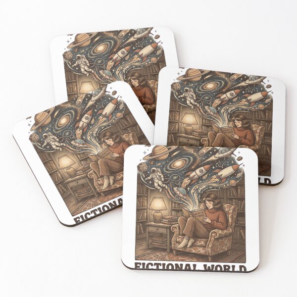 Item preview, Vintage Sci-Fi Reading Art Fictional World is Better Retro Book Lover Design designed and sold by urbinet.