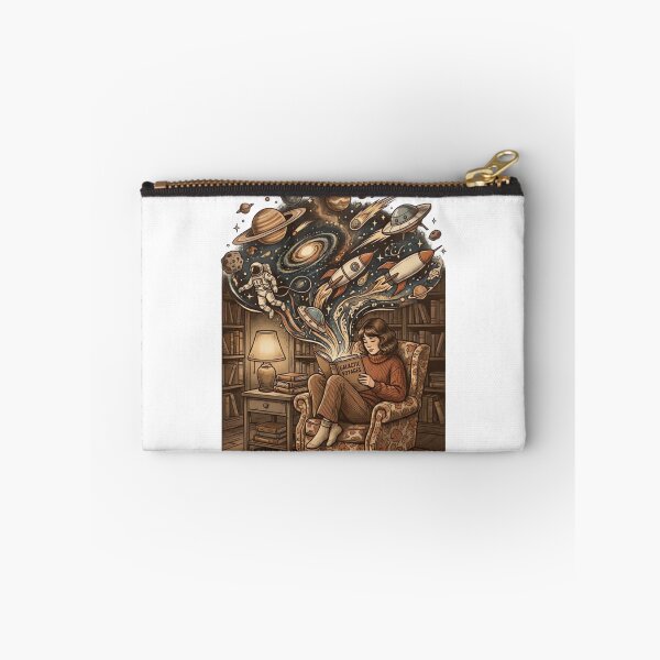 Item preview, Vintage Sci-Fi Reading Art Fictional World is Better Retro Book Lover Design designed and sold by urbinet.