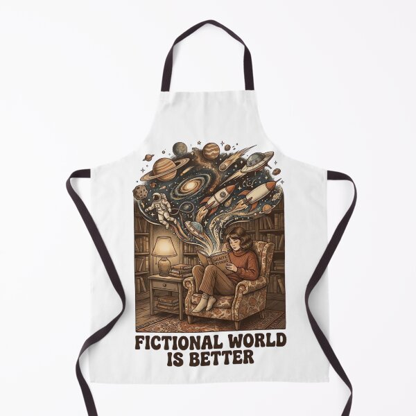 Item preview, Vintage Sci-Fi Reading Art Fictional World is Better Retro Book Lover Design designed and sold by urbinet.