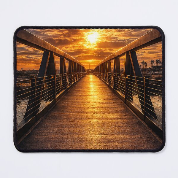 Item preview, Golden Path to the Horizon – Cinematic Sunset Bridge designed and sold by Kimberly Palmer.