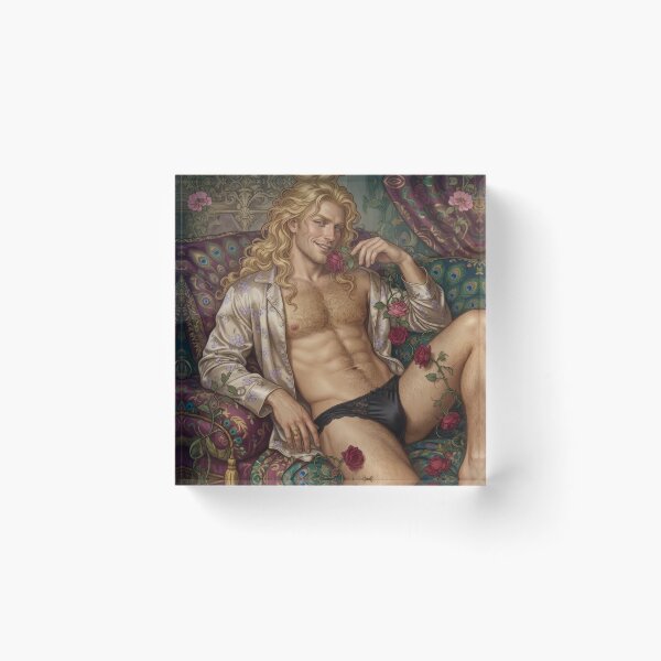 Item preview, Golden-Haired Adonis Reclining with Roses designed and sold by ZhivanCrimson.