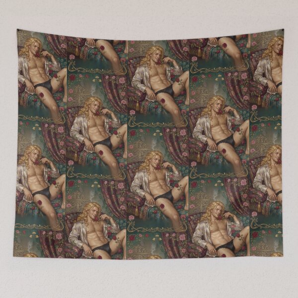 Item preview, Golden-Haired Adonis Reclining with Roses designed and sold by ZhivanCrimson.