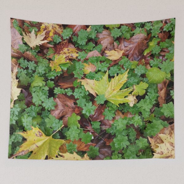 Item preview, Geranium with Autumn Leaves in Rain designed and sold by inspiration3.