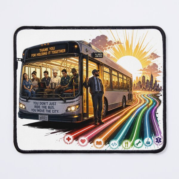 Item preview, Hopeful Bus Journey Art designed and sold by InkNovaLab.