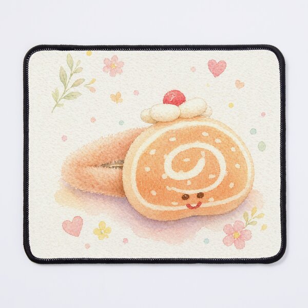 Item preview, Cute Swiss Roll Cake Hair Clip Watercolor | Kawaii Dessert Pastel Illustration designed and sold by Minerva92.