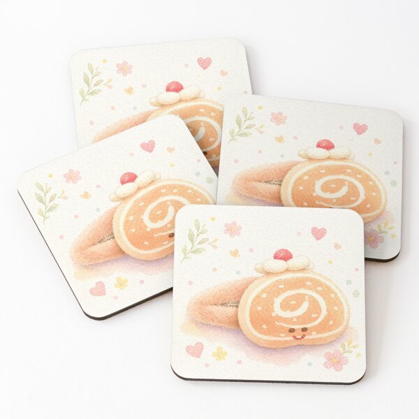 Item preview, Cute Swiss Roll Cake Hair Clip Watercolor | Kawaii Dessert Pastel Illustration designed and sold by Minerva92.