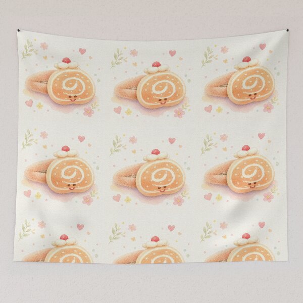 Item preview, Cute Swiss Roll Cake Hair Clip Watercolor | Kawaii Dessert Pastel Illustration designed and sold by Minerva92.