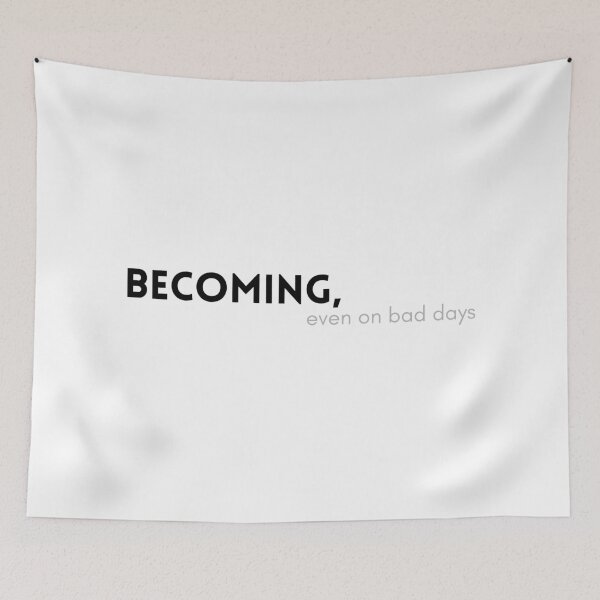 Item preview, becoming even on bad days self growth quote mental health gift aesthetic typography tshirt mug designed and sold by THE JAVE STUDIOS.