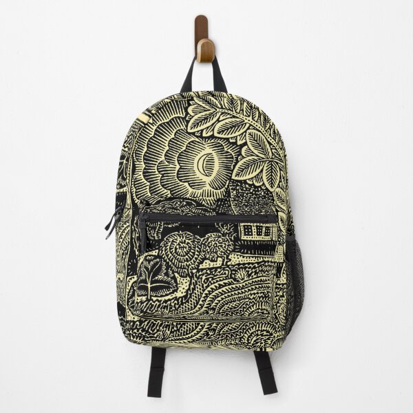 Item preview, The Hidden Cottage — Bold Black & Cream Woodcut Landscape designed and sold by LouDSarG.