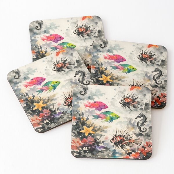 Item preview, Surreal Reef Drift with Vibrant Marine Forms designed and sold by WildlifeInc.
