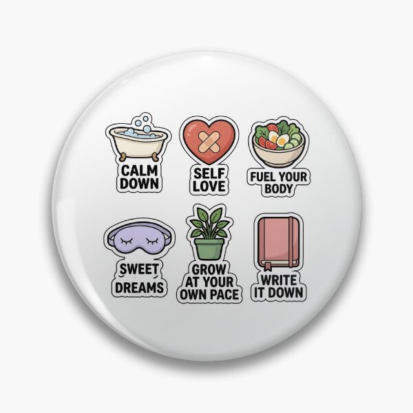 Item preview, Kawaii Self-Care Sticker Pack - Cute Mental Health & Love Puns designed and sold by SimpleP.